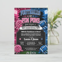 Invitation à la fête Footballs ou Pom-Poms, Révéla