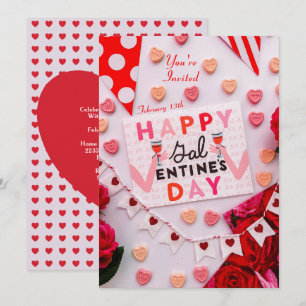 Invitation à la fête Galentine's Day Nourriture & 