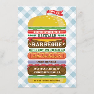 Invitation à la fête Hamburger empilé