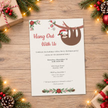 Invitation à la fête joyeuse de Slothmas pour les