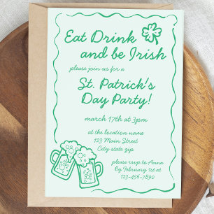Invitation à la fête Manger, Boire et être Irlanda