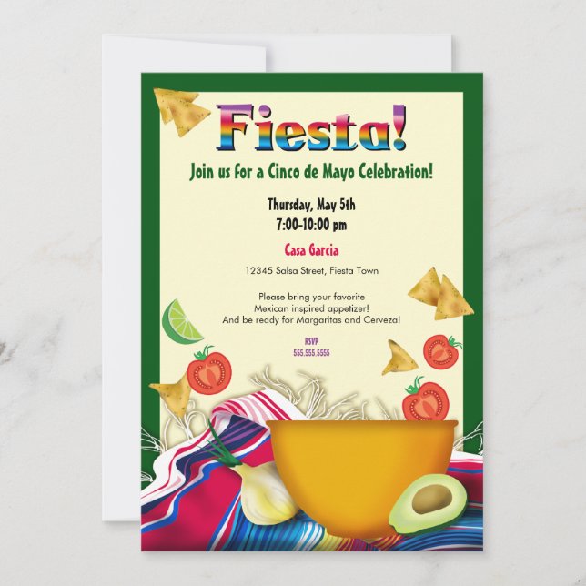 Invitation à la Fête mexicaine chic et amusante (Devant)