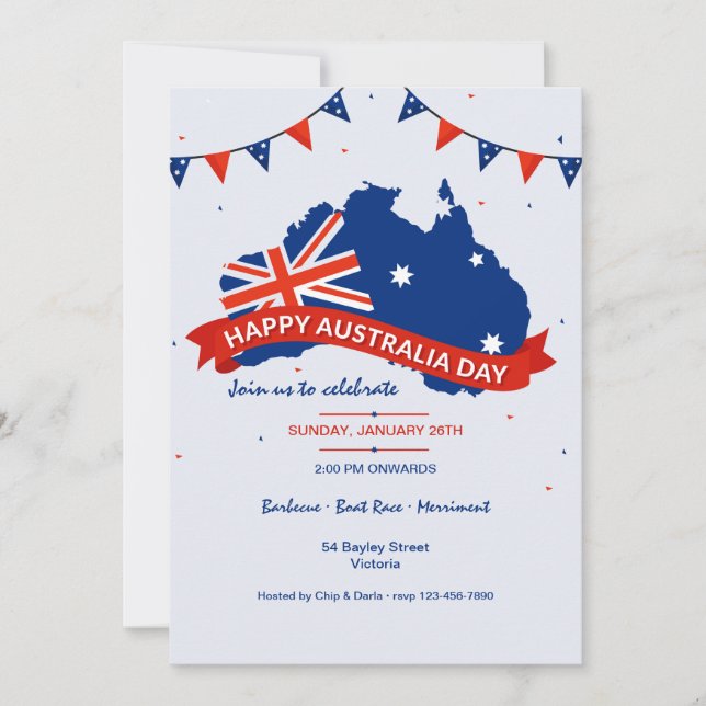 Invitation à la fête nationale australienne (Devant)