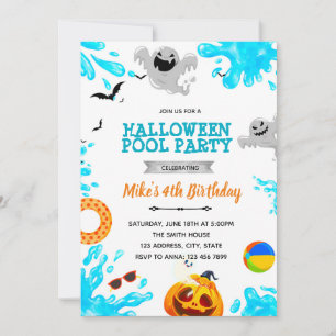 Invitation à la fête piscine Halloween