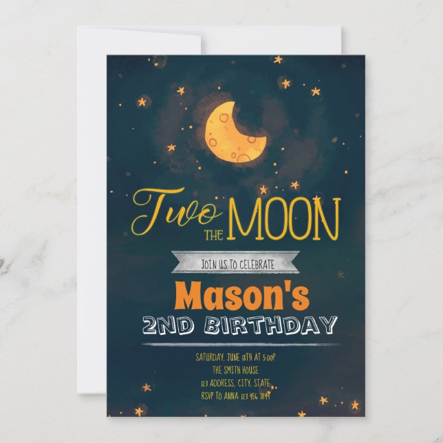Invitation à la fête pour aller sur la lune (Devant)