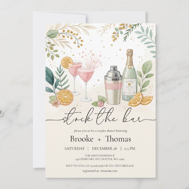 Invitation à la fête prénuptiale pour remplir le b (Devant)