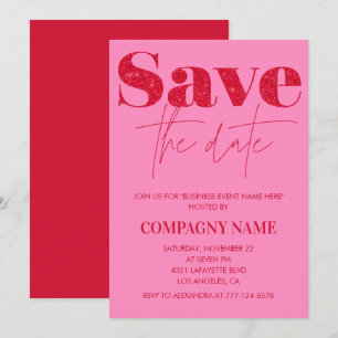 Invitation à la fête rose d'affaires Sauvegarder l