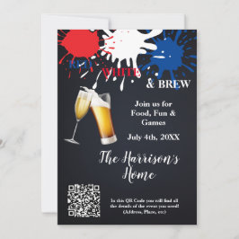 Invitation à la fête rouge, blanche et brune