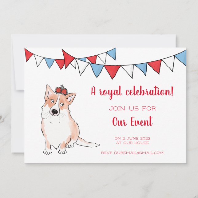 Invitation à la fête royale des corgis (Devant)