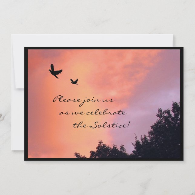 Invitation à la fête solstice d'été Doves Sunset (Devant)