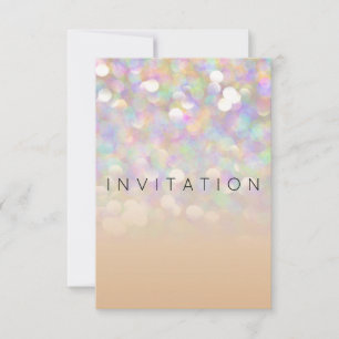 Invitation à la fête surprise Sparkly Argent d'ivo