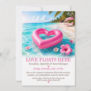 Invitation à la fête tropicale de plage Love Float