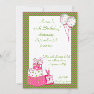 Invitation à la fête verte rose