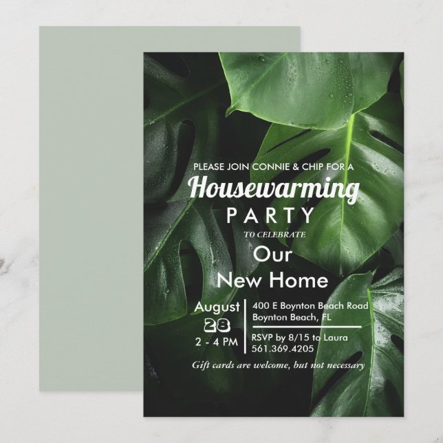 Invitation à la feuille tropicale du Parti du réch (Devant / Derrière)