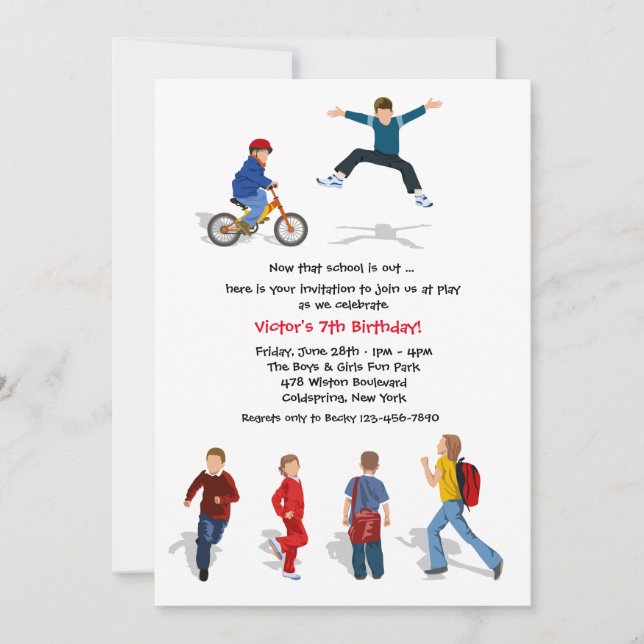 Invitation à la fin de l'année scolaire (Devant)