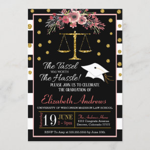 Invitation à la fin de l'école de droit - Floral