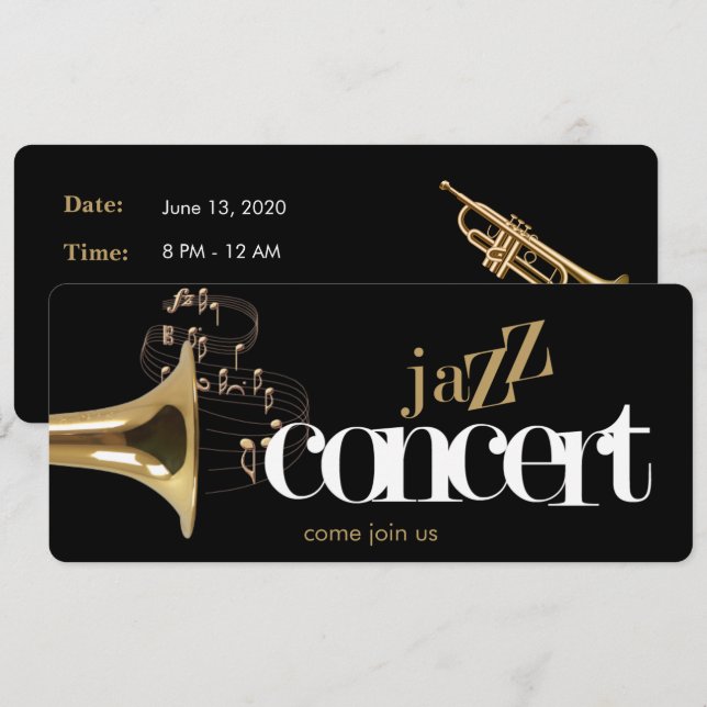 invitation à la flûte de concerts de jazz (Devant / Derrière)