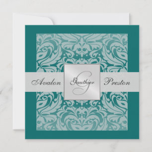 Invitation à la frontière des Damas pour monogramm