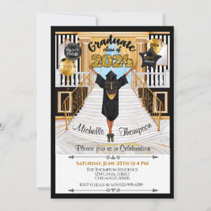 Invitation à la graduation afro-américaine hispani
