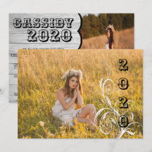 Invitation à la graduation de style champêtre en b