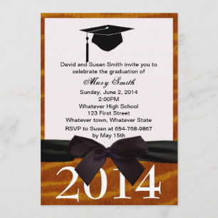 Invitation À La Graduation Du Ruban Noir Et Du Tig