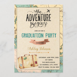 Invitation à la graduation du thème de voyage