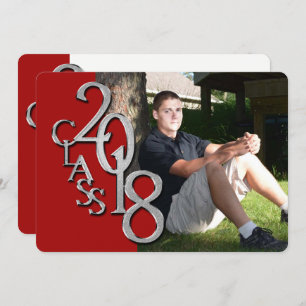 Invitation à la graduation Red and Silver 2018
