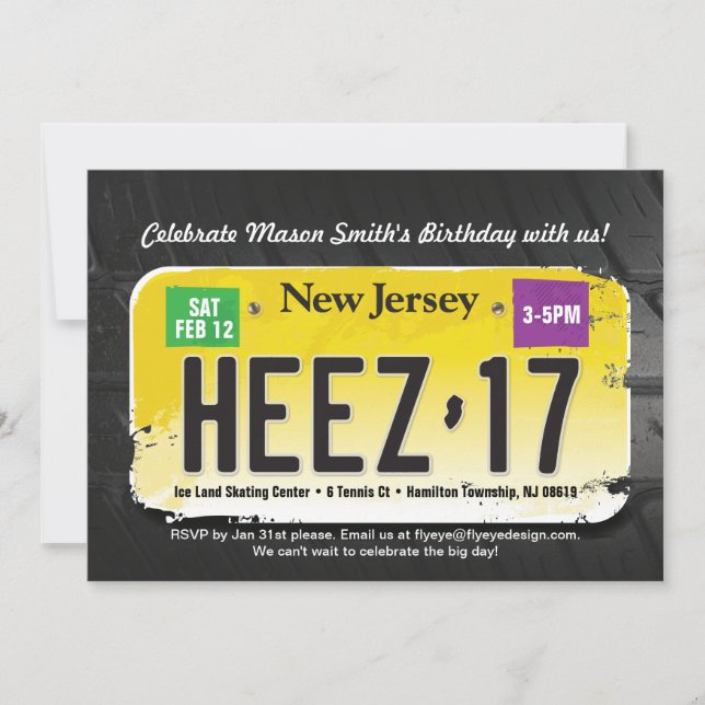 Invitation à la licence Boy's 17th Birthday New Je (Devant)