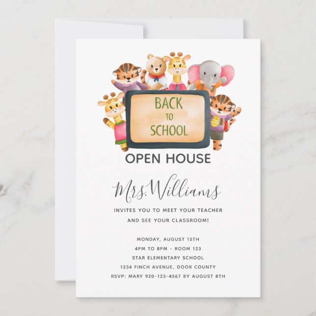 Invitation à la maison ouverte Animaux de retour à (Devant)