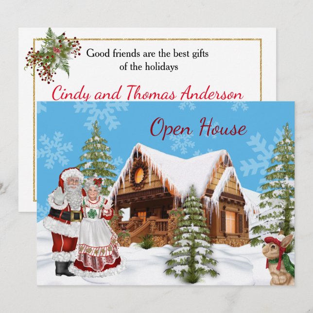 Invitation à la maison ouverte de Noël au Père Noë (Devant / Derrière)