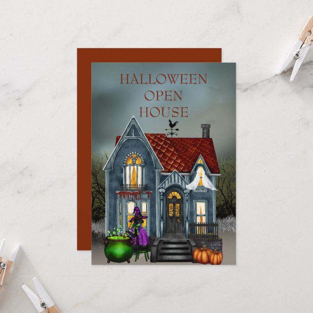 Invitation à la Maison ouverte d'Halloween (Devant/Arrière en situation)