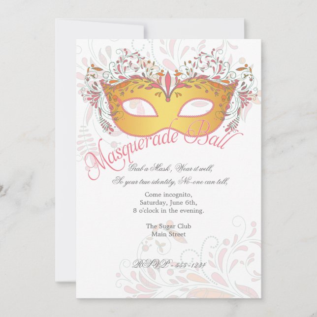 Invitation à la mascarade du bal de nuit de Midsum (Devant)