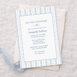Invitation À la mer bientôt bébé ! Shower de bébé plage côtiè
