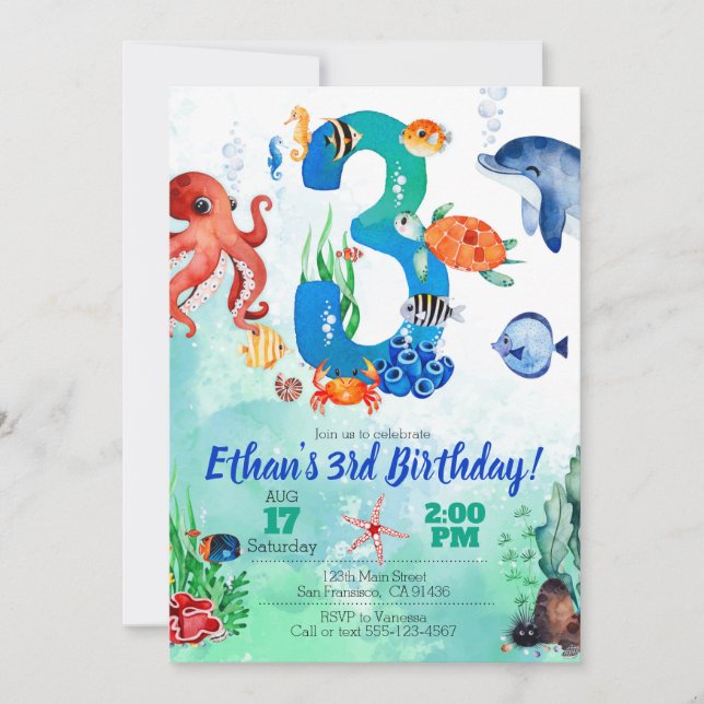 Invitation à la mer pour le troisième anniversaire (Devant)