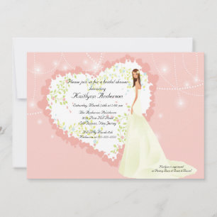 Invitation à la mode de coeur de Fête de la mariée