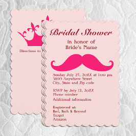 Invitation à la Moustache rose et à la douche nupt