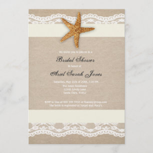 Invitation à la nuptiale de la dentelle Ivory Beac