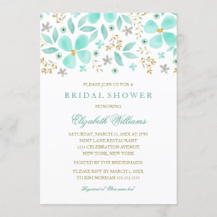 Invitation à la nuptiale de la feuille d'or floral
