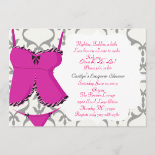 Invitation à la nuptiale d'une douche de lingerie 