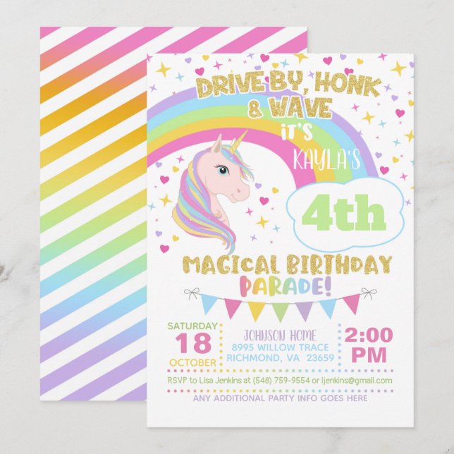 Invitation à la parade d'anniversaire de la Unicor (Devant / Derrière)