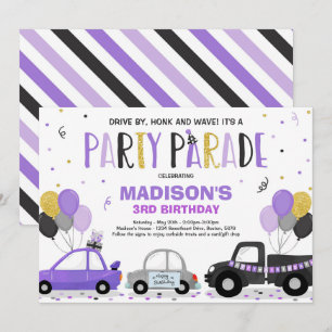 Invitation À La Parade D'Anniversaire Purple Parad