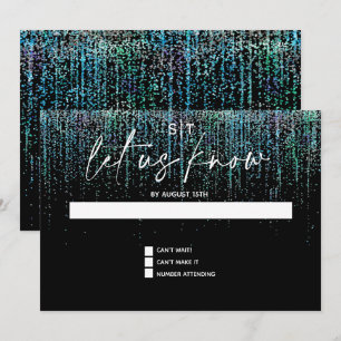 Invitation à la Parties scintillant Turquoise RSVP