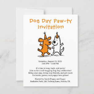 Invitation à la Paw-tie de Jour de Chien – Fête de