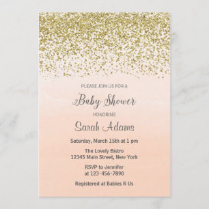 Invitation à la pêche et au Baby shower d'or
