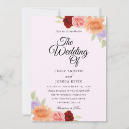 invitation à la pêche et au mariage violet