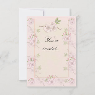 Invitation à la pêche rose et verte