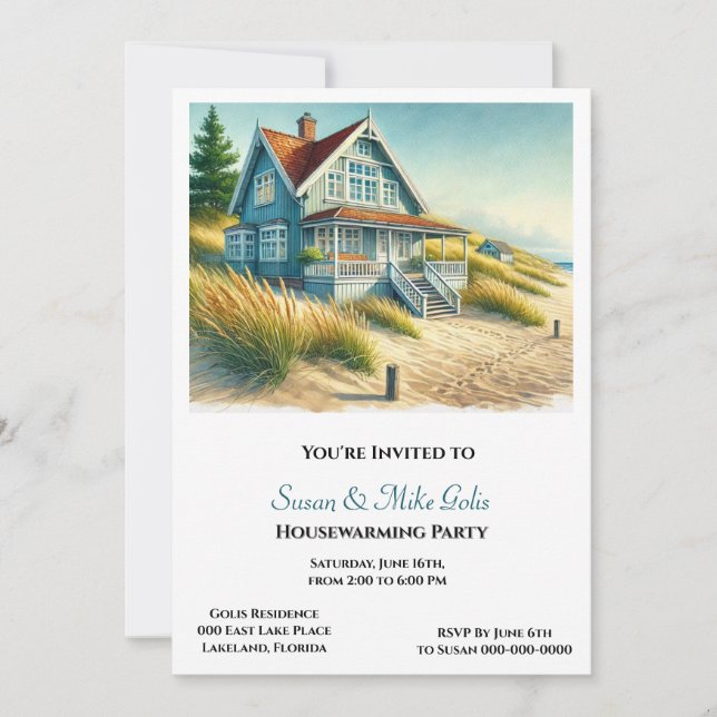 Invitation à la pendaison de crémaillère de cottag (Devant)