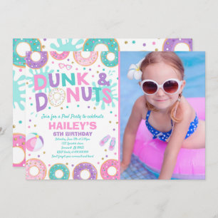 Invitation À La Piscine Dunk Et Donuts Pool Party