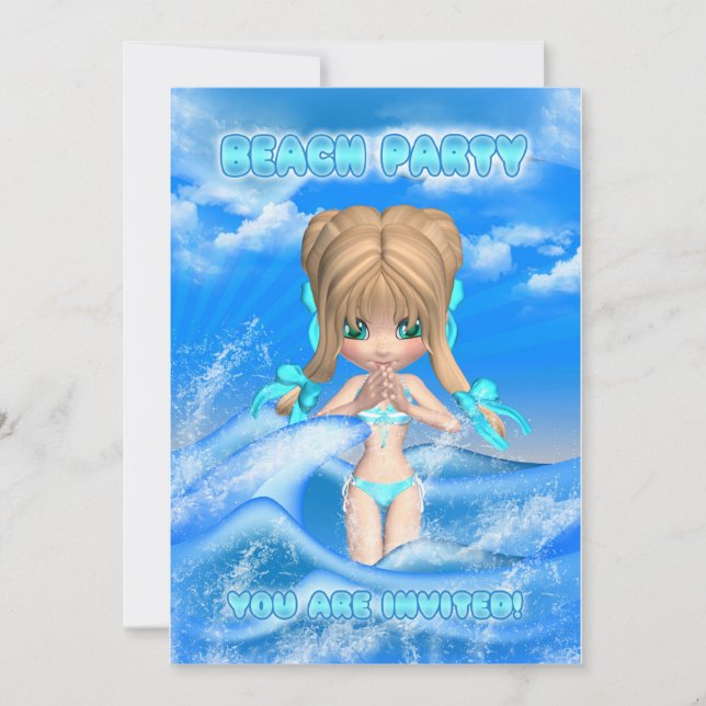 invitation à la plage - fête amusante sur la plage (Devant)