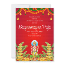 Invitation à la pooja de Satya Narayan Invitation 